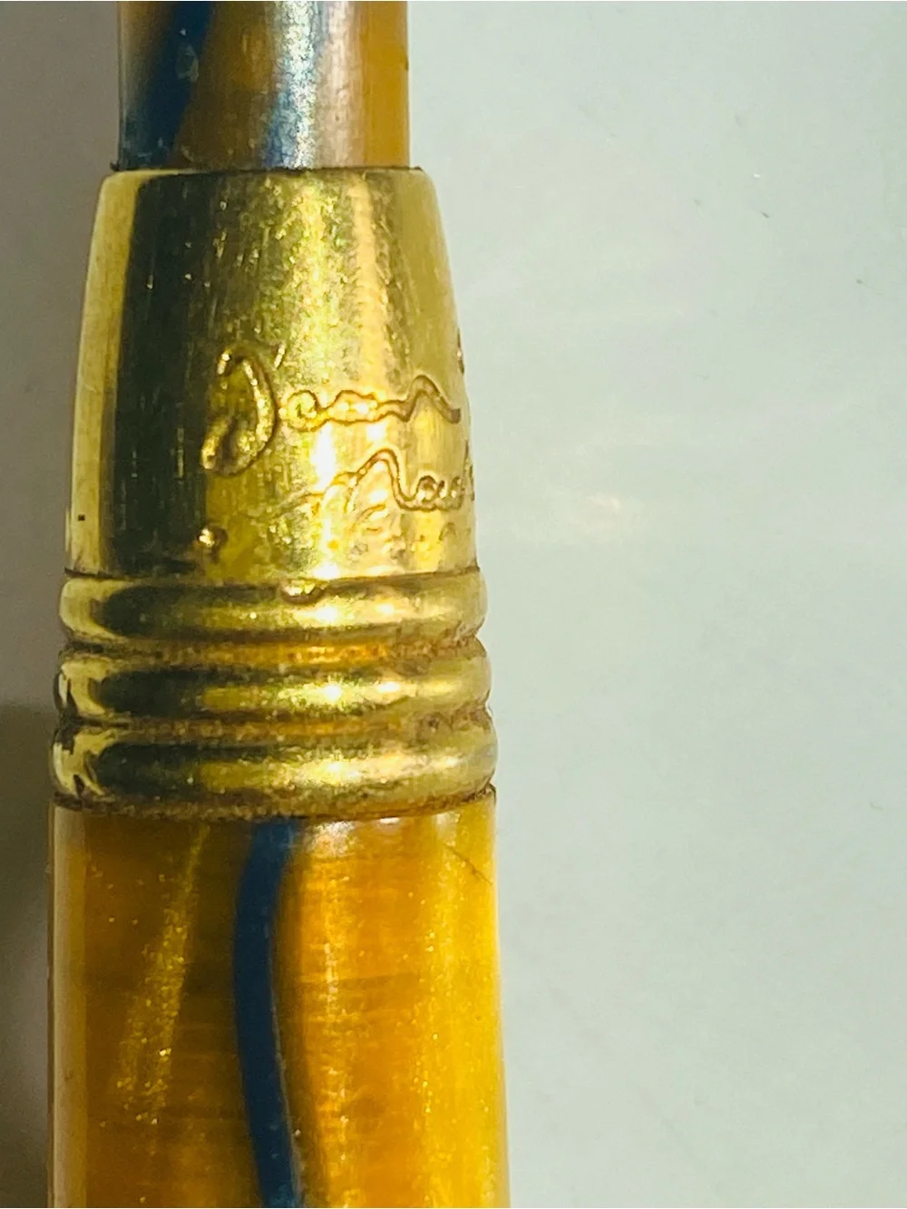 90s Jean Pierre Lepine Indigo Rollerball Pen Gold And Tortoise Shell